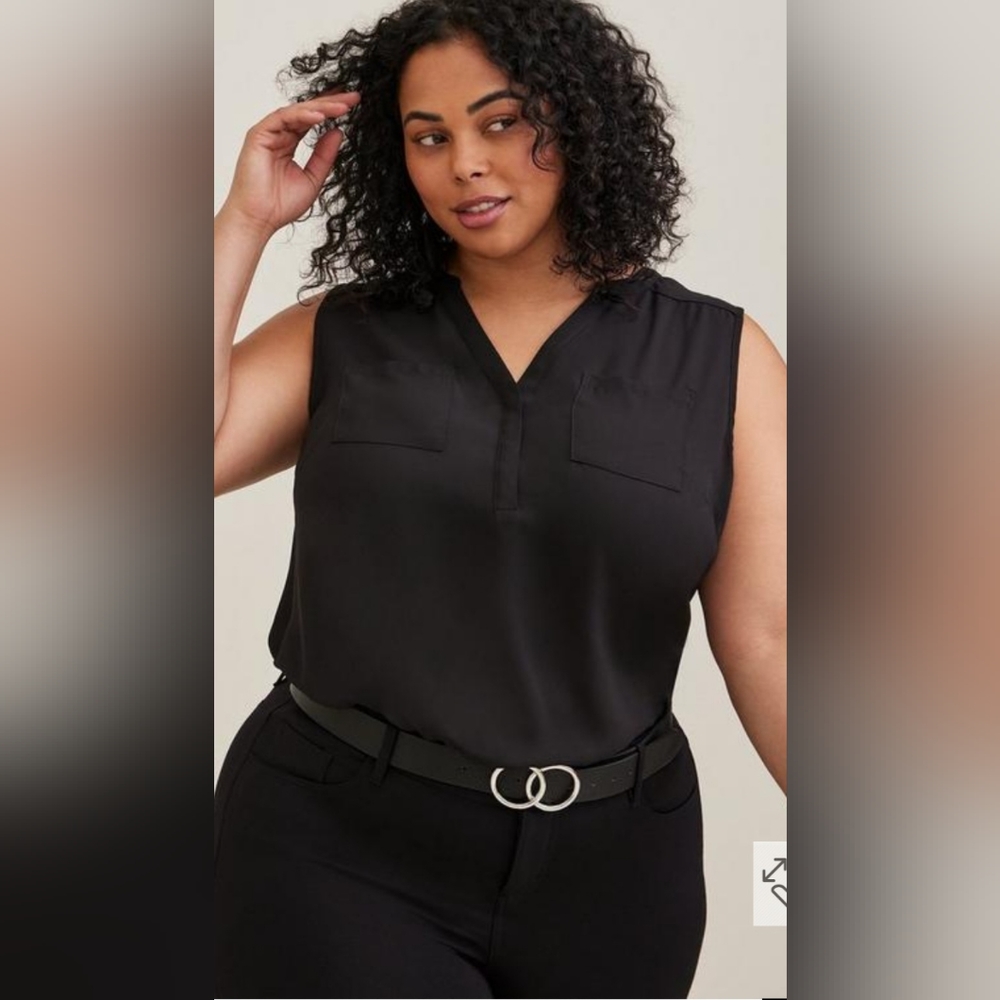 Torrid - Black Harper style blouse
